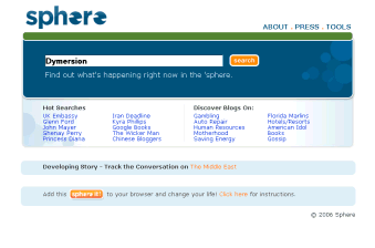 Sphere.com front page